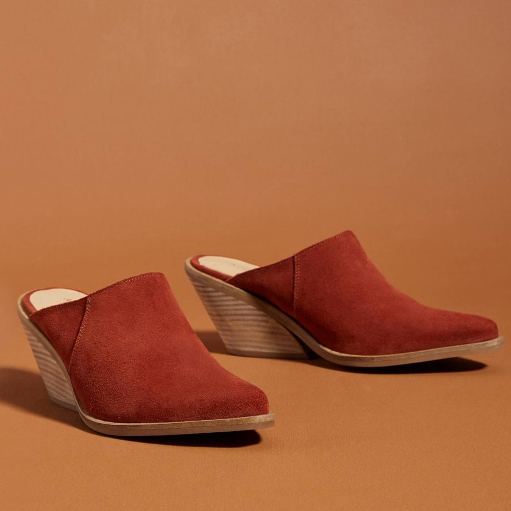Anthropologie Suede Mules
